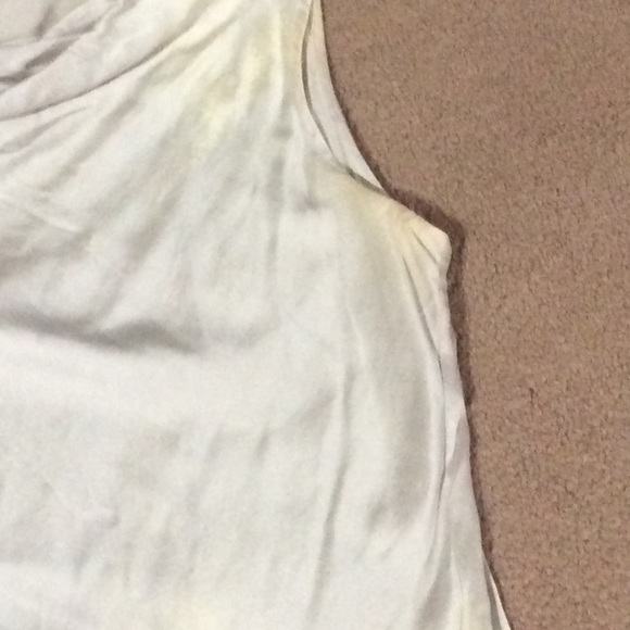 COPY - Silver Silk Drape Neck Sleeveless Top - Picture 4 of 8